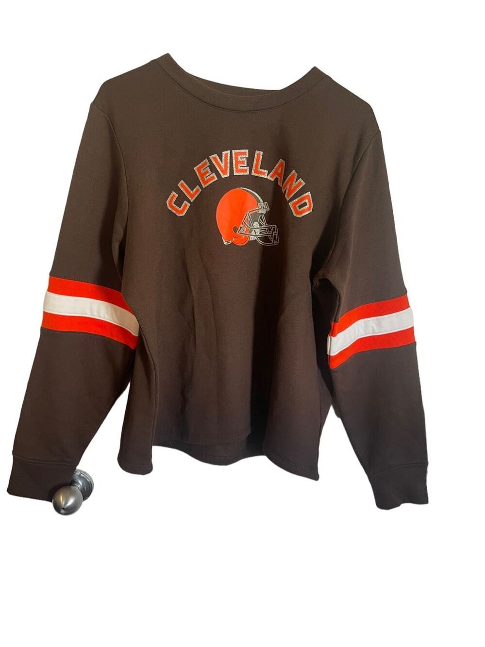 Team Apparel Womens Brown Cleaveland NFL Team Long-Sleeve Sweater Extra Large NW